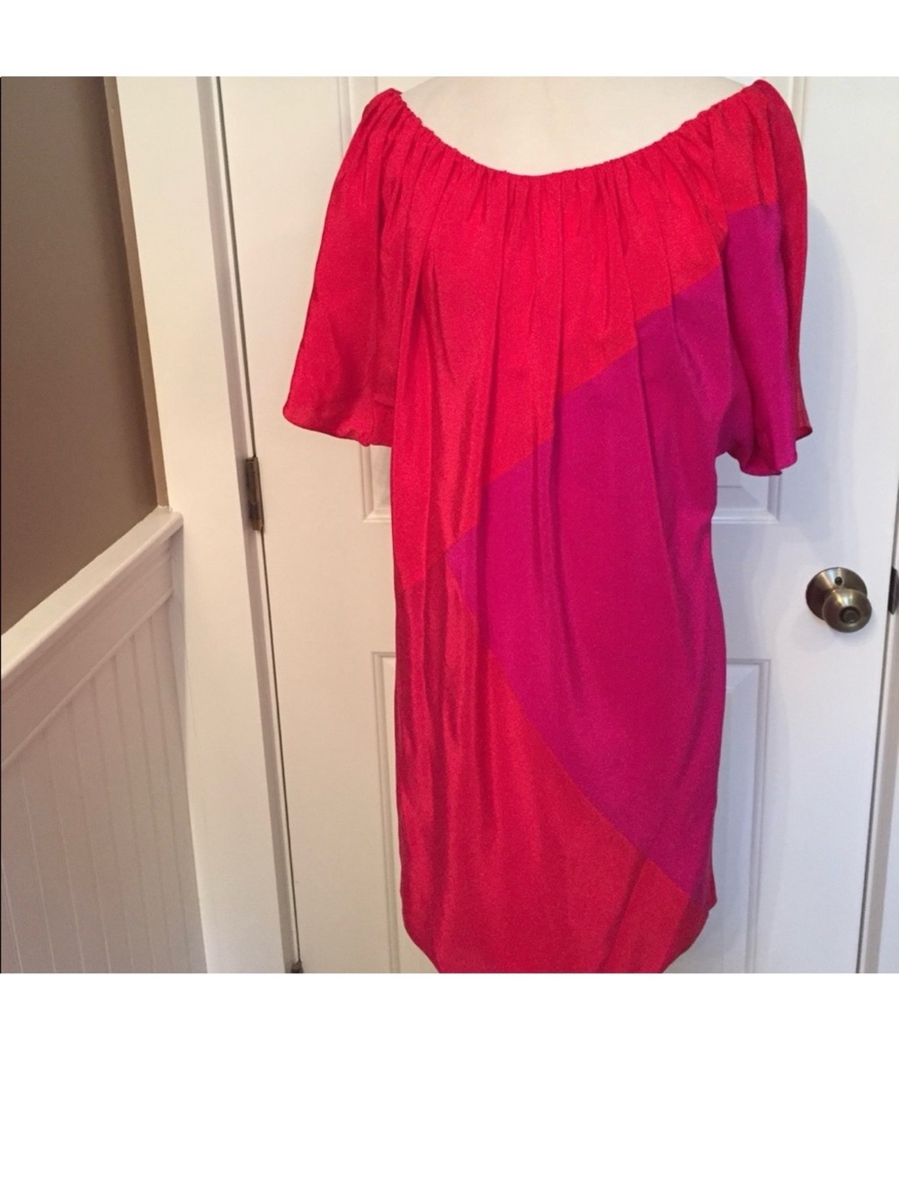 PHOEBE COUTURE DRESS BARBIE CORE MINI COLOR BLOCK PINK RED Size 2